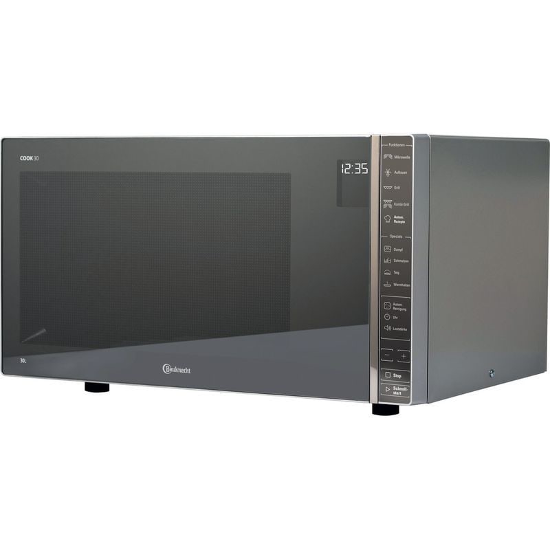 Bauknecht MW304M Standgeräte Solo 900 W Größe: groß 7 Stufen Dampfgaren Grill (Grau, Spiegel) MW 304 M