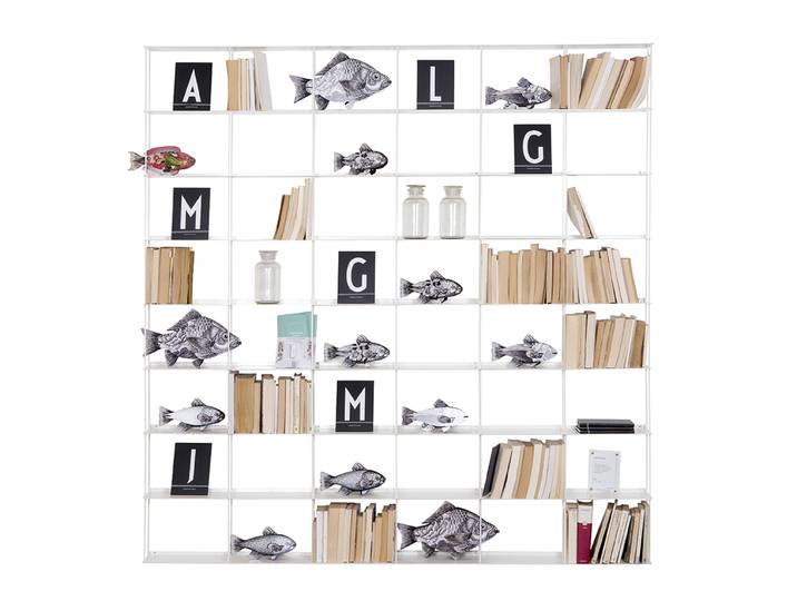 KRIPTONITE bibliothèque murale KROSSING 200 x H 200 cm (Blanc Opaque - Métal)