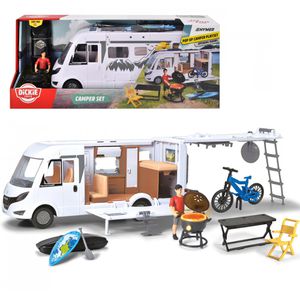 Dickie-Toys Spielset Camper Set, ab 3 Jahre, HYMER Wohnmobil mit Zubehör, 10 Teile