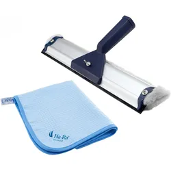Ha-Ra Fenster-Putz-Set I Fensterwischer Standard 32 cm I "Hammer" Microfaser-Tuch in 50 x 67 cm I Fenster Reinigungsset I Fenster-Wischer & Microfaser