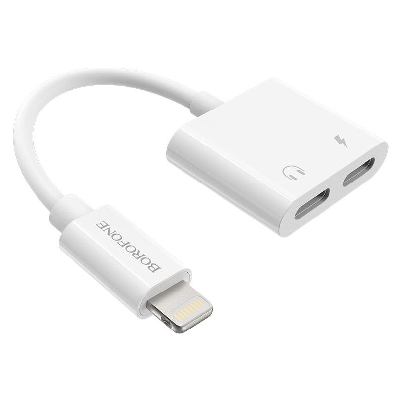 Borofone BV11 Audioadapter - Lightning auf 2x Lightning - Weiss (Lightning, Lightning) (6931474739605)