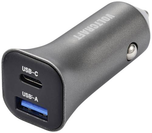 VOLTCRAFT CPS-38W/ 2 VC-RA381 USB Ladegerät 38W 1x USB-A, 1x USB-C Silber-Schwarz KFZ