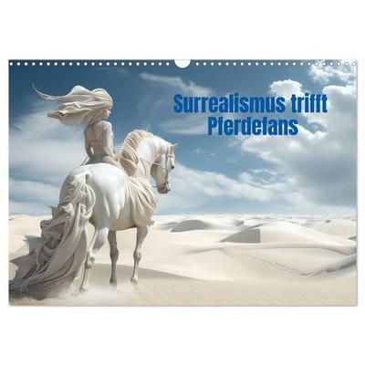 Surrealismus trifft Pferdefans (Wandkalender 2027 DIN A3 quer), CALVENDO Monatskalender