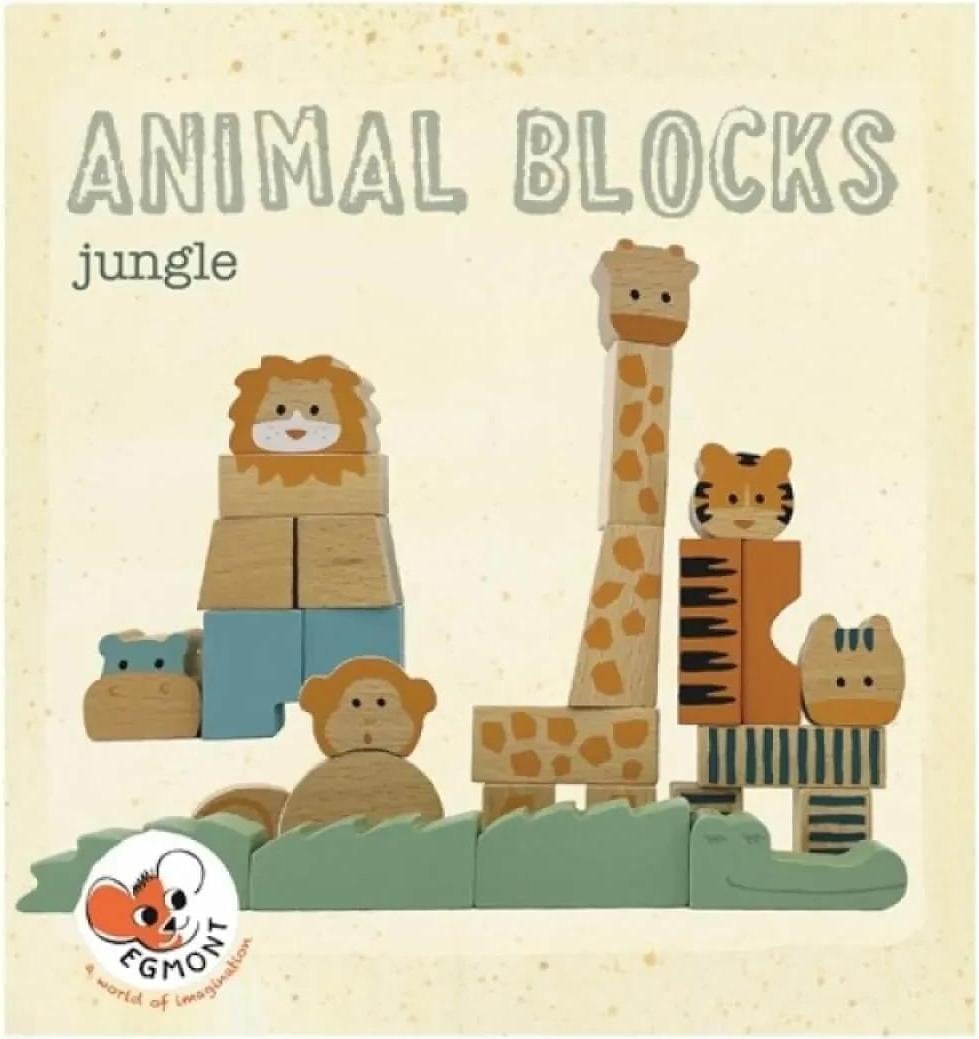 Egmont Toys Dieren uit de jungle van natuurlijk hout