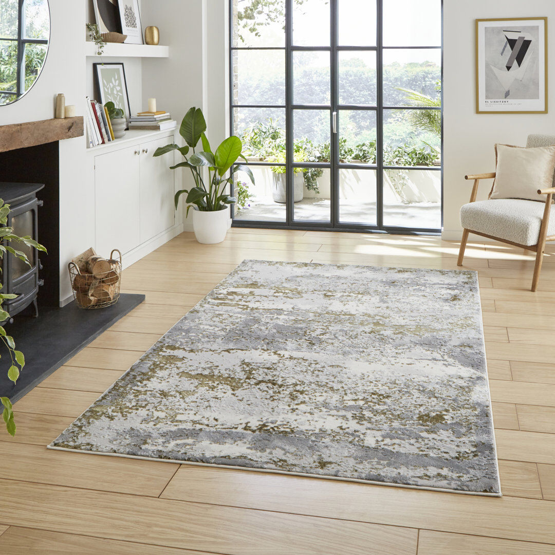 Think Rugs Artemis Artemis area rug Machine Woven Rectangle Gold Gold Rectangle 80 x 150cm