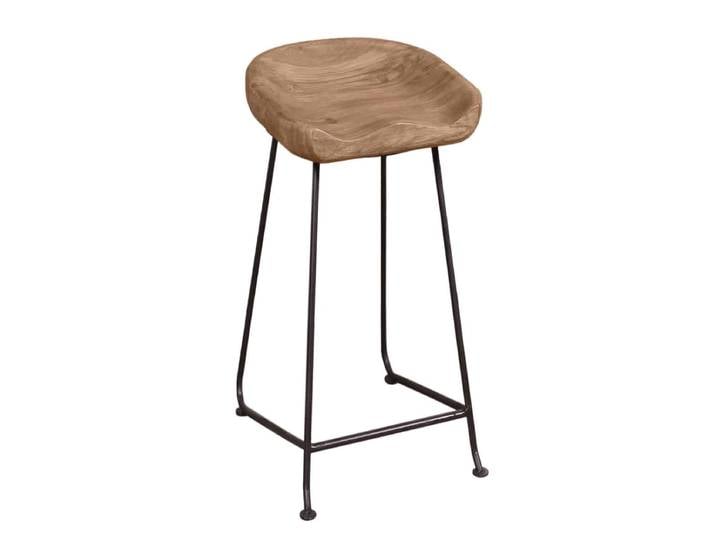 Barhocker 'Westend' Massivholz, Metall Akazie Modern Indien Indisch