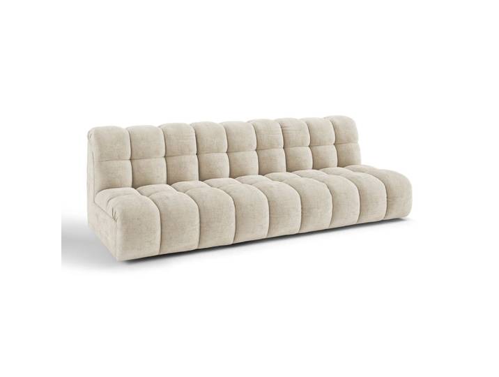 Canapé 3 places 3 places en velours gaufré beige