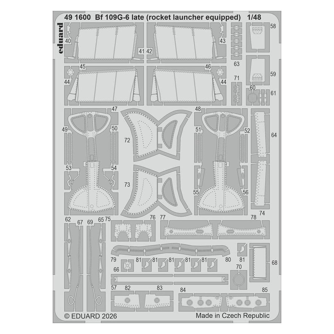 Eduard Bf 109G-6 late (rocket launcher equipped) for Tamiya (491600)