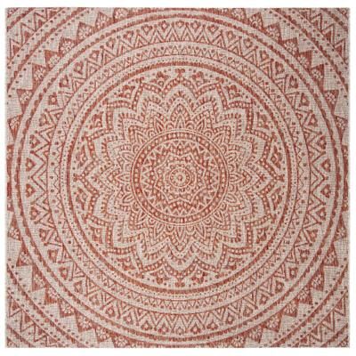 SAFAVIEH Courtyard Fran Mandala Indoor/ Outdoor Waterproof Patio Backyard Rug