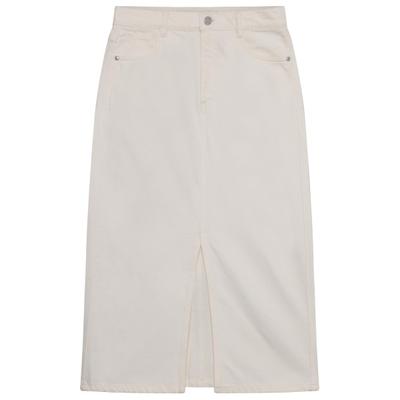 KnowledgeCotton Apparel - Women's Mid Length H. Twill Skirt - Rock Gr 27 grau