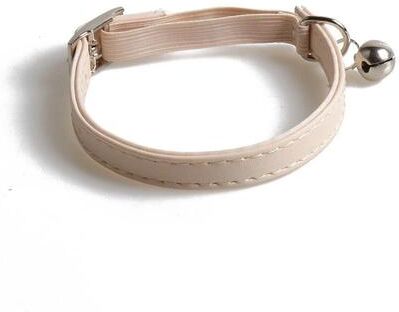 Inspired Finds Macaron Color Adjustable Cat Collar With Bell For Cats & Small Dogs beige