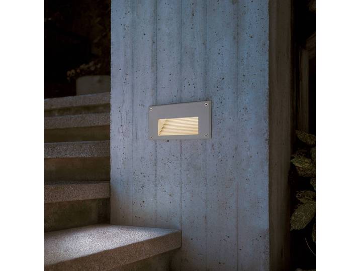 SLV Brick LED Downunder Wandeinbauleuchte 3.000K BRICK, alu / grau / zink, für Flurbereich, Aluminium, Modern, Wandleuchte außen