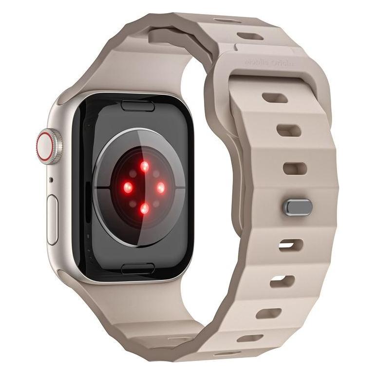 Mobile Origin Strap III Armband für Apple Watch 49mm/46mm/45mm/44mm hellbeige (49 mm, Fluoroelastomer) (AWMS-03-LBG)
