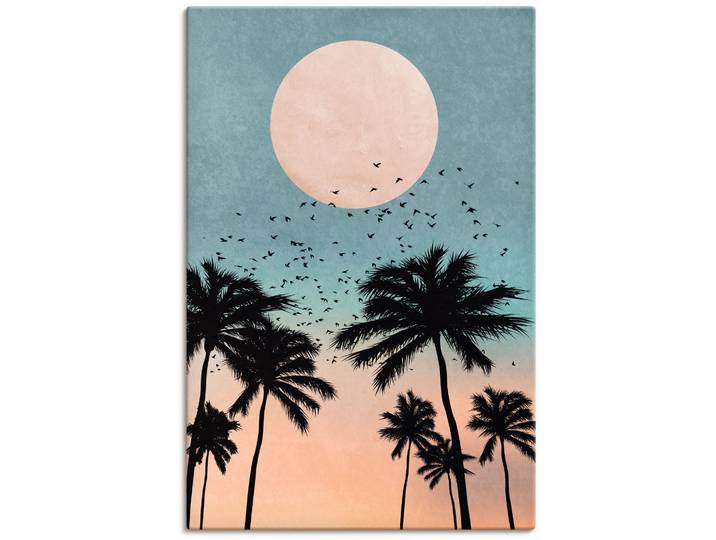 Leinwandbild ARTLAND Sonnenaufgang , grau (farbe bild(er): grau), B:60cm H:90cm, Bilder, Leinwandbild, auf Holzrahmen gespannt