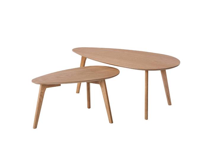 Couchtisch-Set Kazin 2er-Set 100 x 40 x 50cm Braun/Eiche