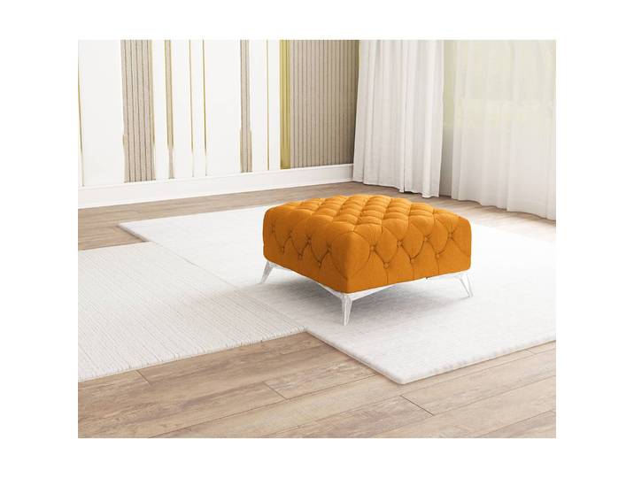 Polsterhocker I 80cm Gelb Microfaser Enza: Safran