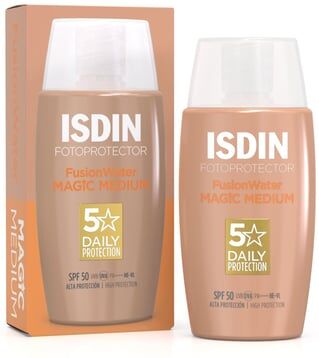 ISDIN Fotoprotector Fusion Water Magic Color MEDIUM SPF50 50ML - Protetor solar facial ultraligeiro com cor