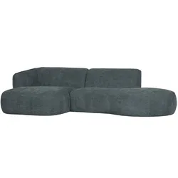 Ecksofa Polly aus Webstoff, modern und komfortabel, linksseitig, blau, für 4–5 Personen