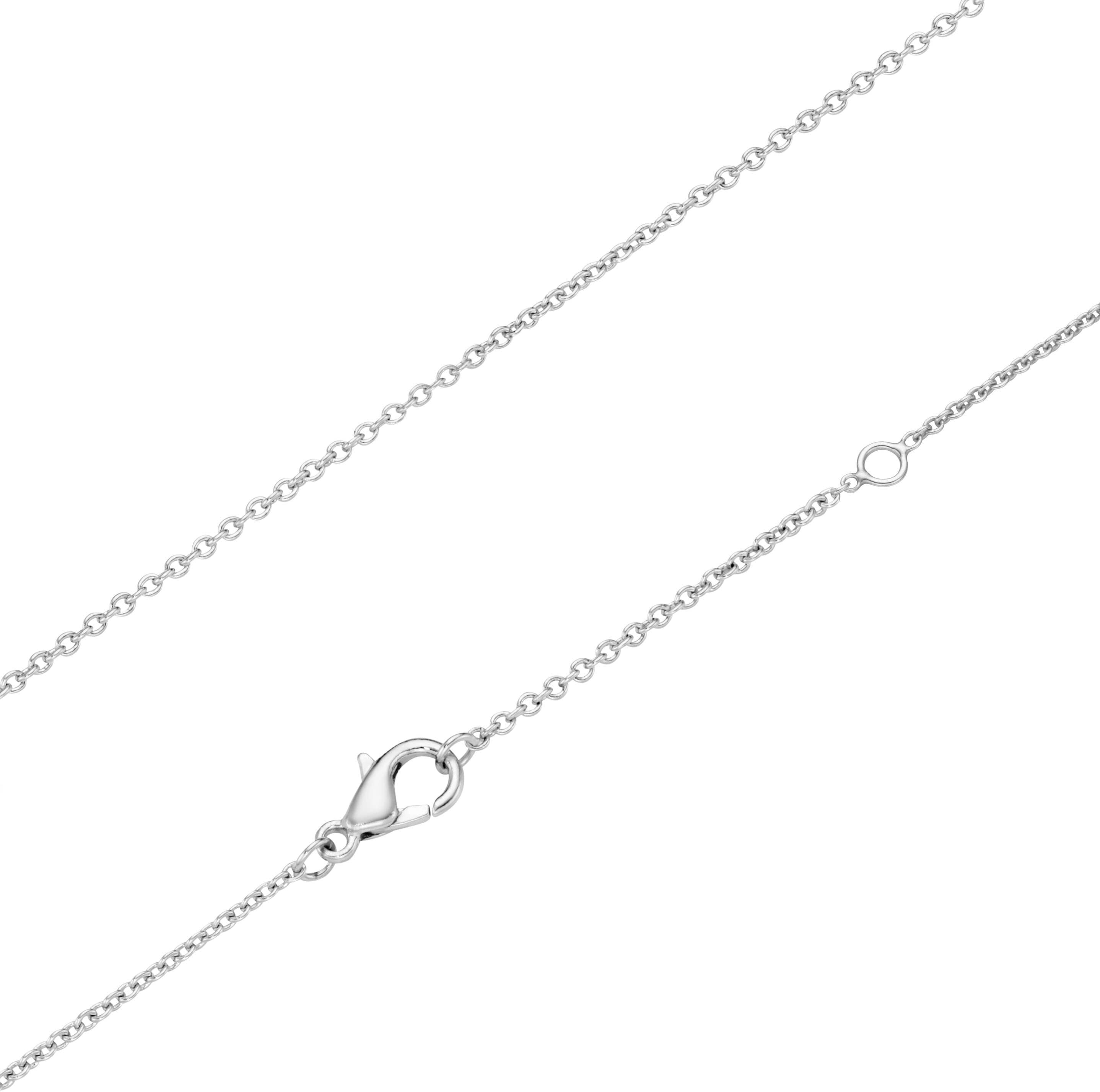 Kette mit Anhänger FIRETTI "Schmuck Geschenk Halsschmuck Halskette Kette matt glanz", silber (silberfarben, kristallweiß), Halsketten, Damen, Messing, L: 45 B: 1,4mm, Kette mit Anhänger, mit Zirkonia (synth.), B:1,4mm silberfarben, kristallweiß Messing, L