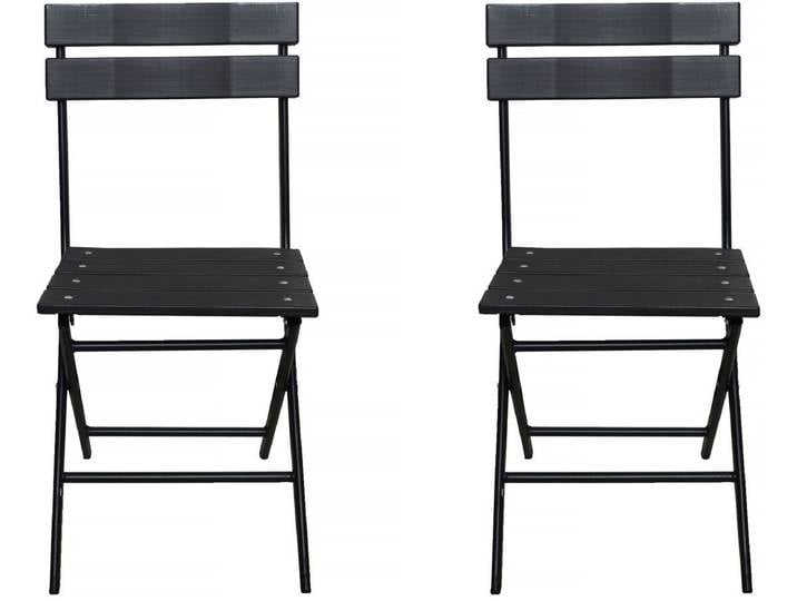 Lot de 2 chaises de jardin pliable en plastique Tenerife - Gris anthracite
