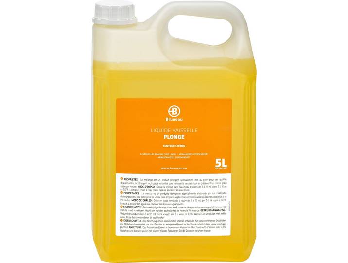Liquide vaisselle mains Bruneau citron - Bidon de 5 L - Vaisselle mains - Bruneau