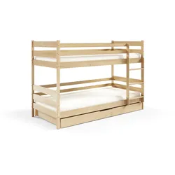 ETAGENBETT SIMBA mit Bettkasten 80x160 cm Kieferfarben