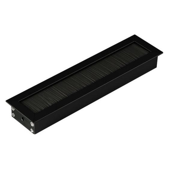 TecLines TKB002B Tisch Kabeldurchlass mit Bürstendichtung, schwarz (Kabeldurchlass) (TKB002B)