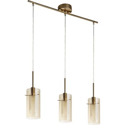 SEARCHLIGHT Pendelleuchte "Duo III 3Lt Strahler - Bronze und Champagnerglas", gold (messingfarben), H: 26cm, 1 Stk., Leuchten, Pendelleuchte