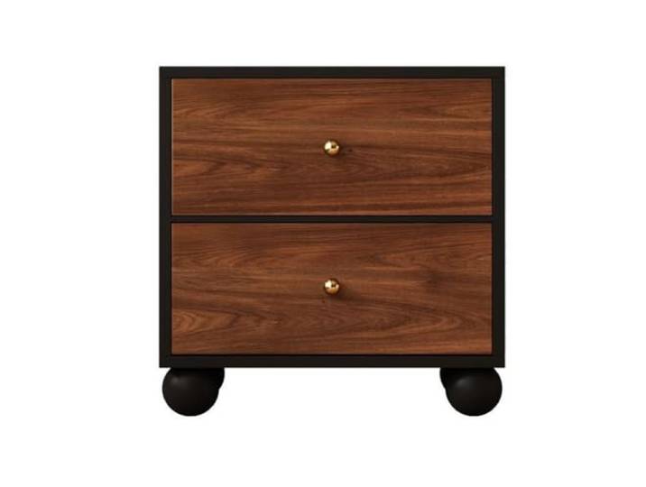 20 Hoher Nachttisch, 20'' Breiter Nachttisch aus Holz mit 2 Schubladen, Großer Mid Century Beistelltisch for Schlafzimmer, Wohnzimmer