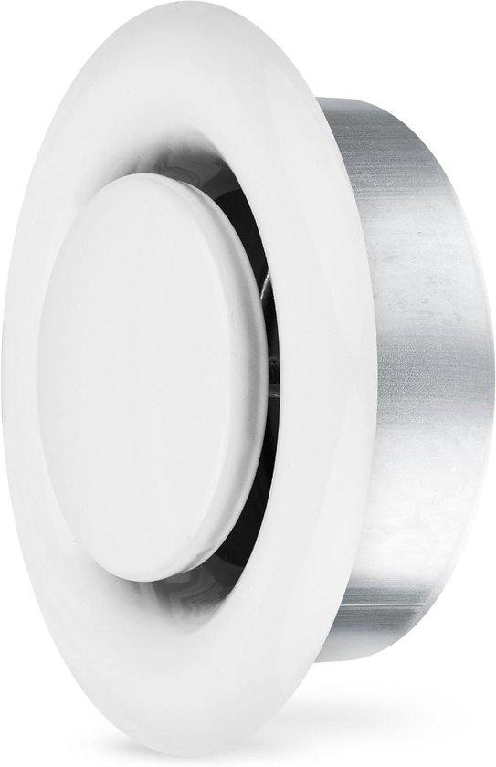 Calimaero Ventilatiebuis 150 mm met montageframe en luchtstroomregeling, wit