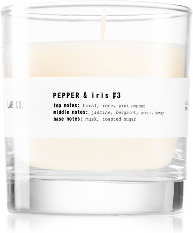 The Olphactory Lab Co. Pepper & Iris bougie parfumée 200 g