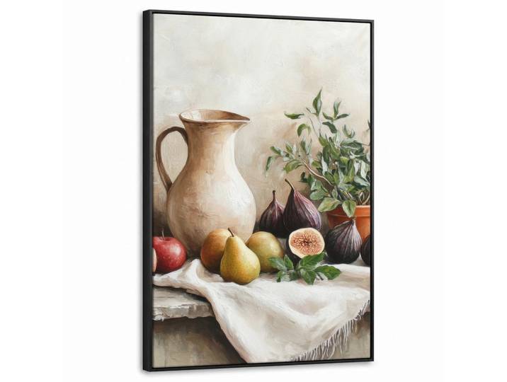 MuchoWow Leinwand Bilder mit Rahmen - Obst - Kräuter - Ländlich - 60x90, Naturfarben, Rechteckig, 60x90 cm, gerahmt, Bilder & Rahmen, Bilder, Leinwandbilder