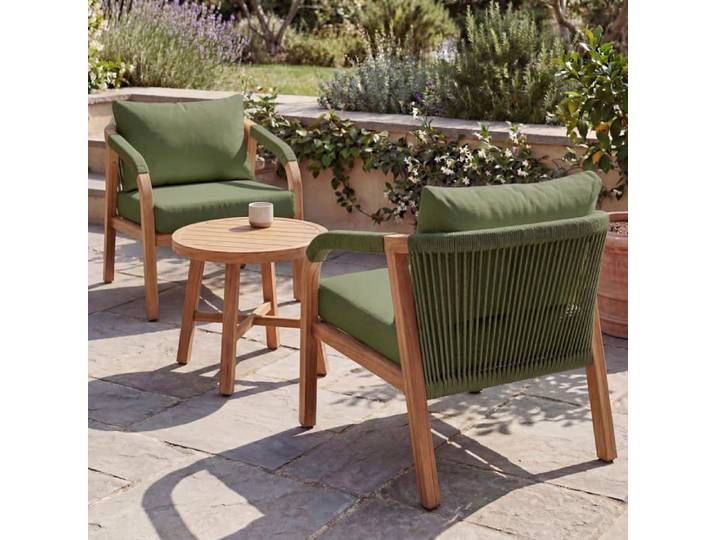 Mobilier de jardin en aluminium HWC-P82 aspect bois couleur vert olive - Métal - Aspect Bois Vert Olive