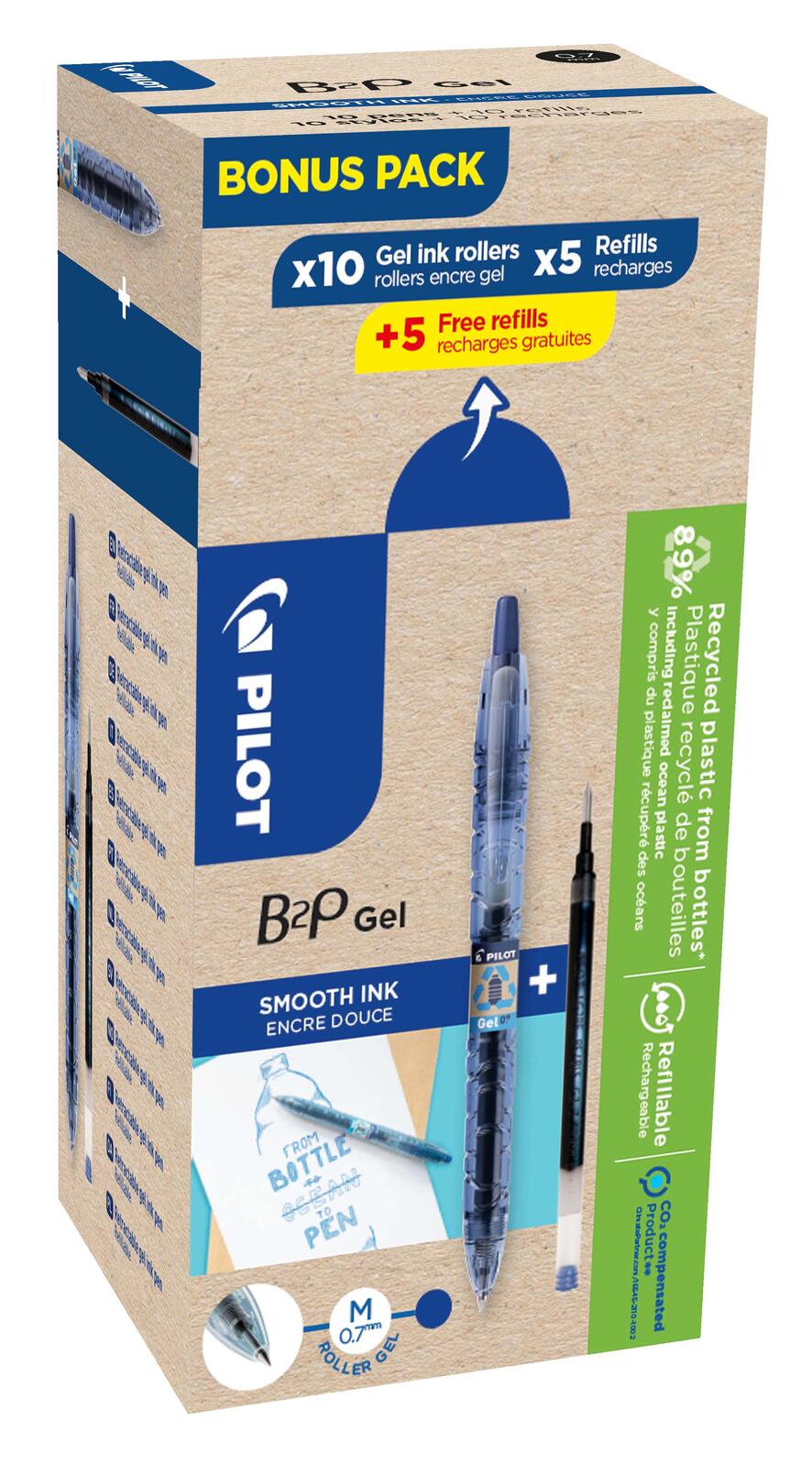 PILOT B2P „Bottle 2 Pen“ GEL Gelschreibermine 0.4 mm Schwarz BL-B2P-7-BG-FF/BLS-G2-7