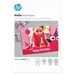 HP Mattes Fotopapier, 180 g/m2, 10 x 15 cm (101 x 152 mm), 25 Blatt