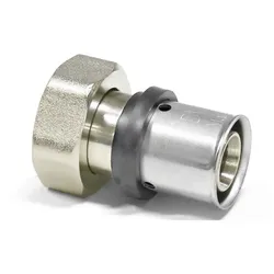 Sanpro Pressfitting Übergangsverschraubung + IG Eurokonus, Größe 20x2, vernickelt