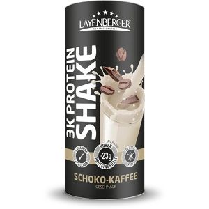 Layenberger Proteinpulver 3K Protein, 360 g, 23 g Protein je Portion (30 g), Schoko-Kaffee