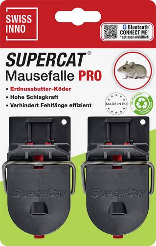Swissinno SuperCat PRO Mausefalle Funktionsart Lockstoff Erdnussbutter-Köder 2St.