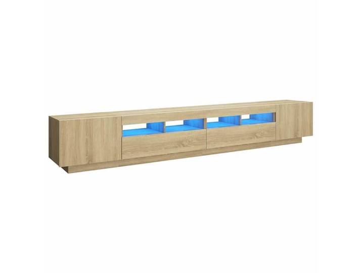 Promotion Févr Meuble TV - Avec lumière LED RVB - Pour salon - BANC TV - MEUBLE HIFI - Chêne sonoma 260x35x40 cm FR38833433