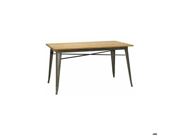 Table à manger indus en métal et bois