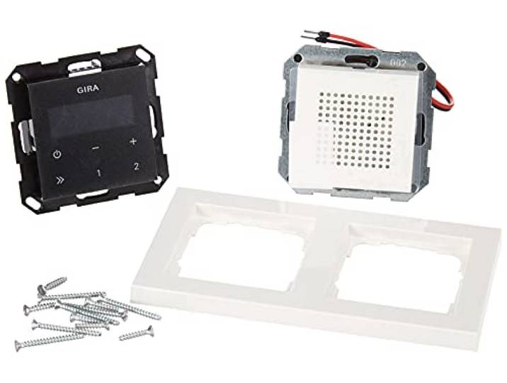 Gira 049572 Unterputz Radio RDS mit E2 Rahmen Gira E2, weiß / schwarz