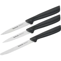 Messer-Set TEFAL "Colorfood für alle täglichen Vorbereitungen", schwarz, Edelstahl, Kunststoff, Kochmesser-Sets, deutscher Edelstahl, rostfrei, leicht strukturierte Griffe, K2733S