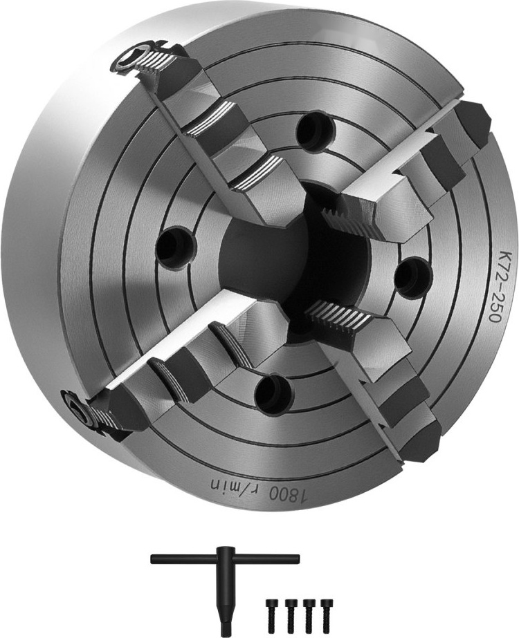 250mm 4-Backen Drehfutter Spannfutter - Für Bohr-/Fräsmaschinen und 3D-Drucker - Hochwertiges Spannfutter