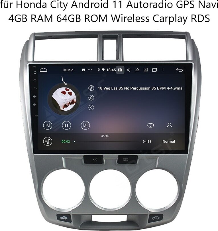 für Honda City 10 Zoll Android 11 Autoradio GPS Navi Wifi 4GB RAM 64GB ROM Wireless Carplay RDS FM 2006-2014 Model