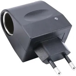 Spannungswandler, kompakt u. praktisch, 230V auf 12V, 1000mA / 12 Watt, schwarz, Kleinstgeräte mit bis zu 12 Watt und Zigarettenanzünder-Anschluss überall verwenden