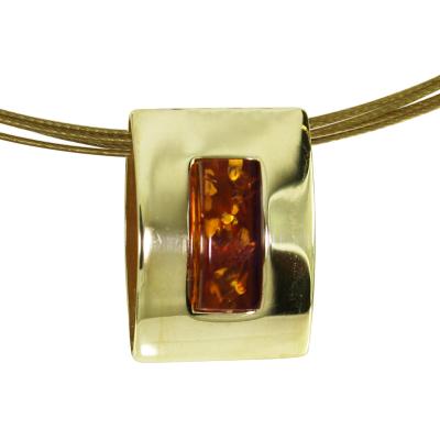 Halsreif OSTSEE-SCHMUCK "Ostsee-Schmuck Halsreif mit Anhänger Gleiter-Uda" Gr. 42, gold, Halsketten, Damen, 42cm, Silber 925 (Sterlingsilber), L: 42