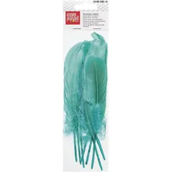 5x Knorr Prandell, Naturmaterialien, Gänsefedern ca. 16 - 21cm maigrün VE=8 Stück