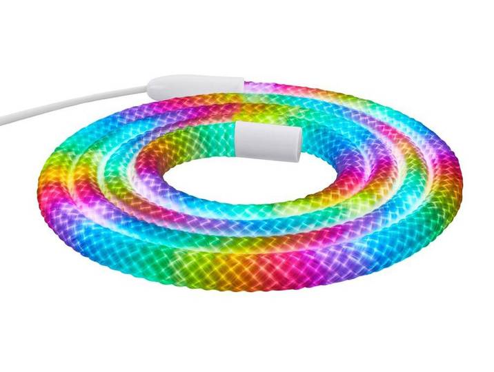 Briloner LED Band Fernbedienung 2m Rund 8W RGBIC Farbwechsel 360 Grad Beleuchtung Weiß - LED Stripe Wohnzimmer Party Gaming