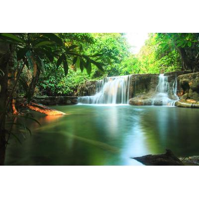 Fototapete PAPERMOON "Kleiner Regenwald Wasserfall", bunt, B:2,5m L:1,86m, Vlies, Tapeten
