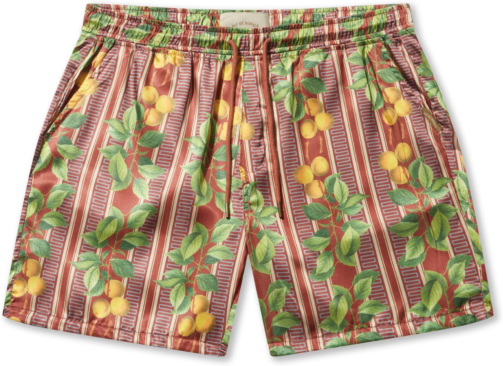 Shorts PAS DE MONACO "Pas De Monaco FRUITS CUBAN SHORTS", Herren, Gr. M, US-Größen, bunt (fruits), 100% Polyester, normal, Hosen Shorts